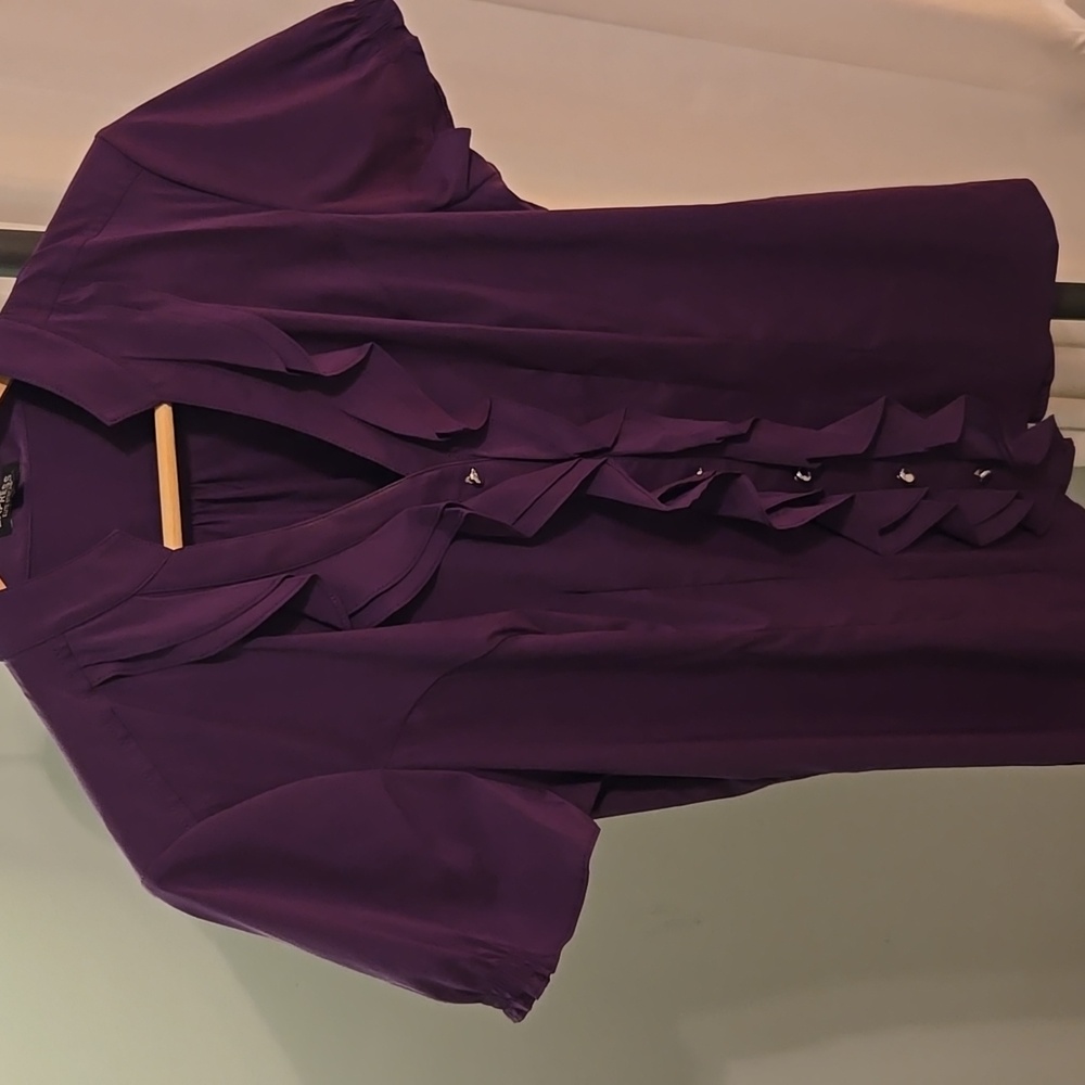 Express Women's Deep Purple Ruffle Blouse